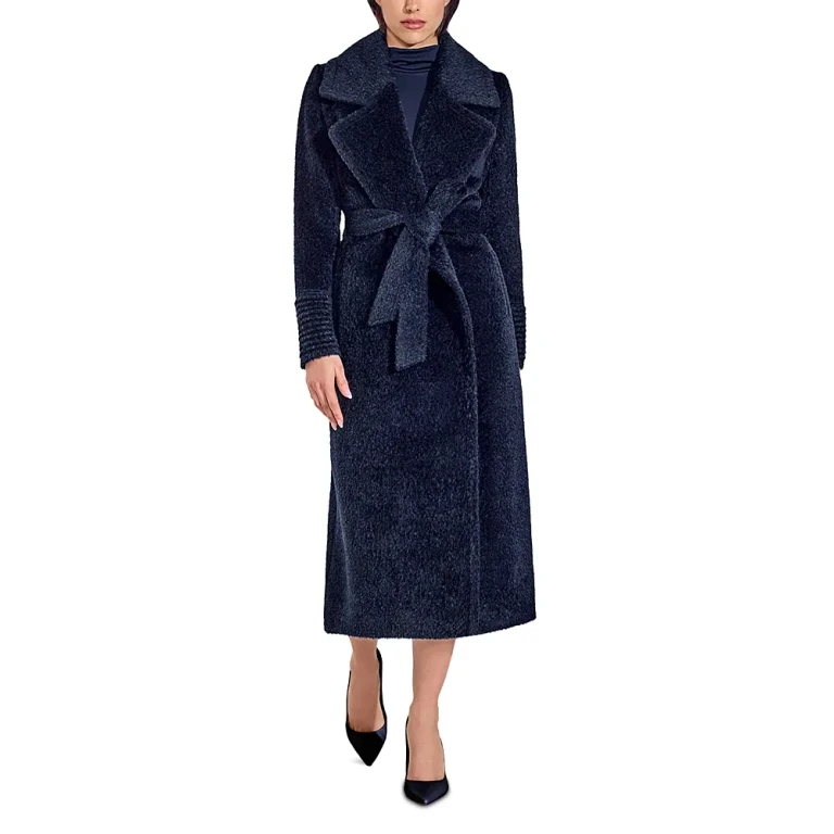 Sentaler Boucle Notch Collar Wrap Coat