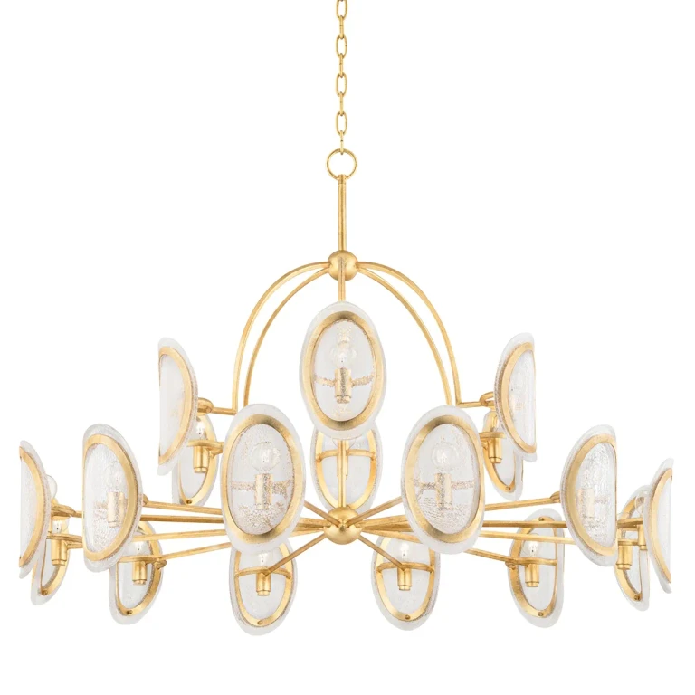 Vintage Gold Leaf Chandelier from the Danes Collection