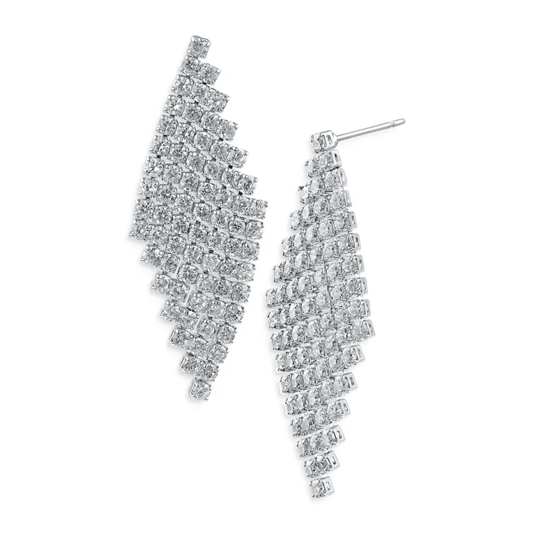 Cz By Kenneth Jay Lane Mesh Statement Earrings