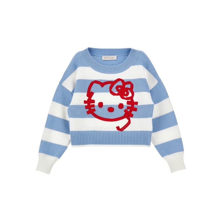 Monnalisa Kids Pull Righe Blue Viscose Maglia