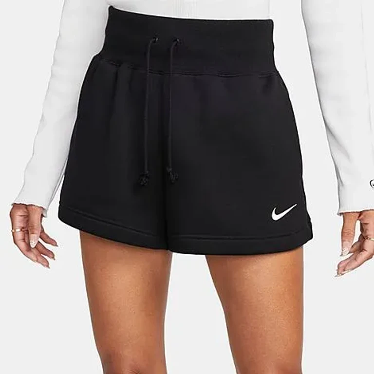 Nike Women's Sportswear Phoenix Fleece High-Waisted Loose Shorts in Black/Sail Size: XS