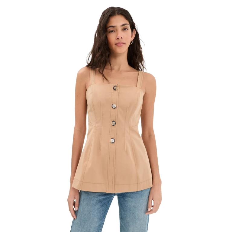 Veronica Beard Kariselle Top Khaki 10