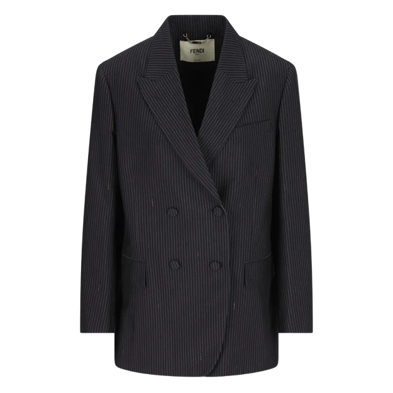 Fendi Pinstripe Flap-pocket Blazer