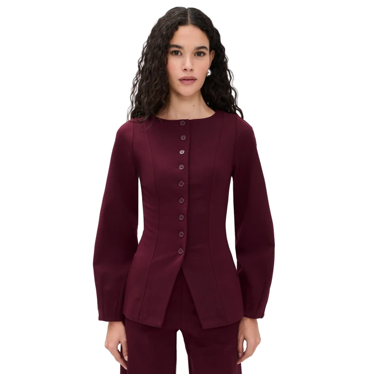 ALIGNE Bonnie Ponte Blazer Oxblood 12