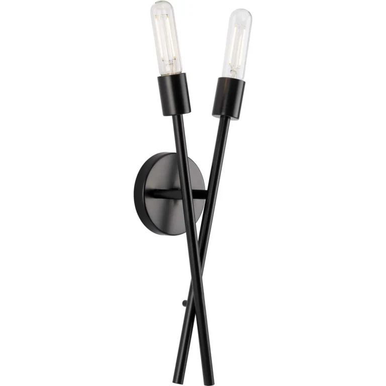 Matte Black Two Light Wall Bracket from the Astra Collection
