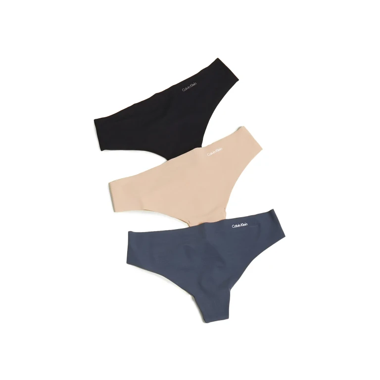 Calvin Klein Underwear Invisibles Thong 3 Pack Speakeasy/Light Caramel/Black XL