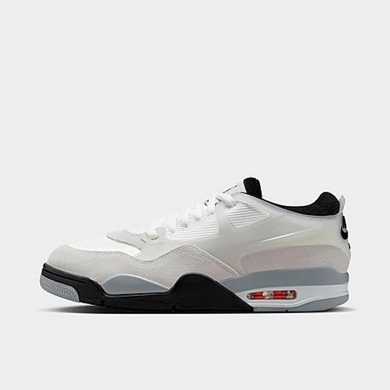 Jordan Men's Air 4 RM Casual Shoes in White/Infrared 23/Light Smoke Grey Size: 7.0