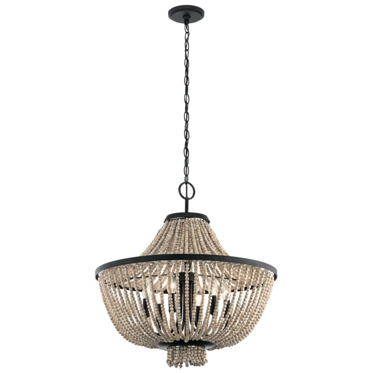 Brisbane 24" 6-Light Chandelier in Distressed Black