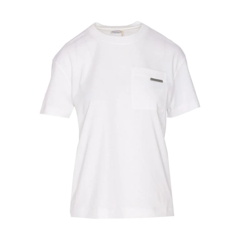 Brunello Cucinelli Pull Col Rond - Blanc