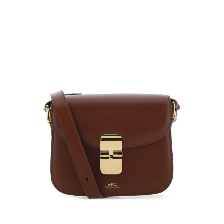 A. P.C. grace Mini Brown Crossbody Bag With Leather Buckle Closure In Eco Leather Woman