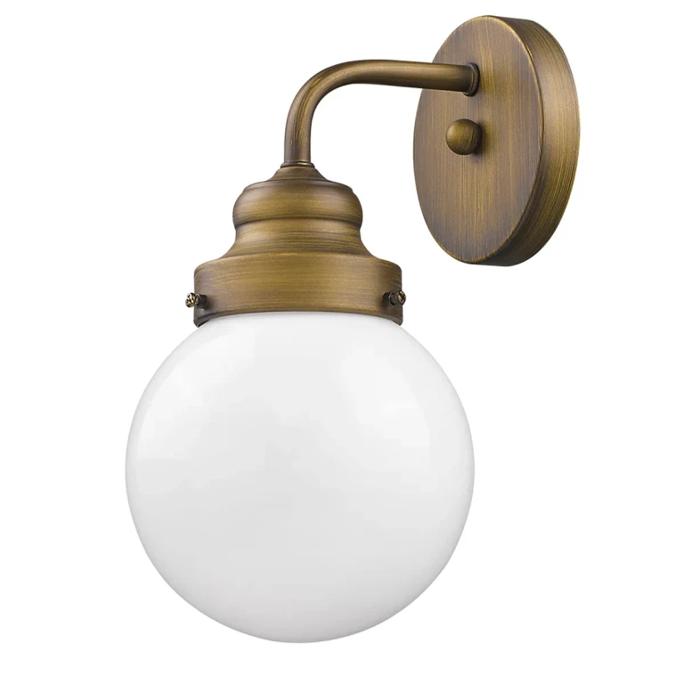Raw Brass One Light Wall Sconce from the Portsmith Collection