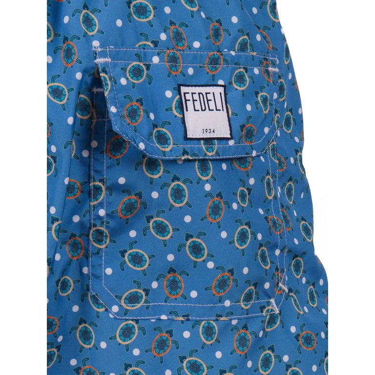 Fedeli SWIM TROUSERS WOVEN FABRIC MAN Blue Polyester Costume - Men