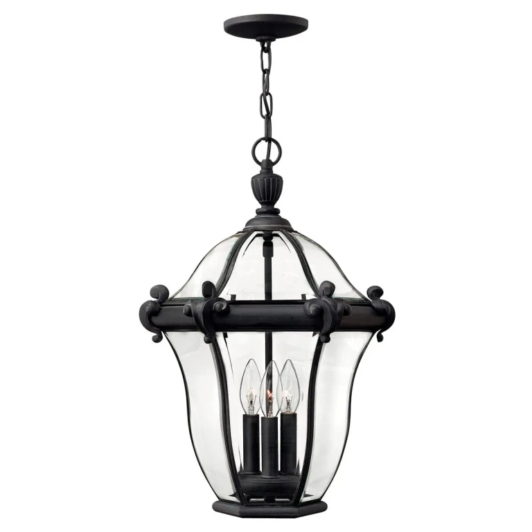 Museum Black LED Hanging Lantern from the San Clemente Collection