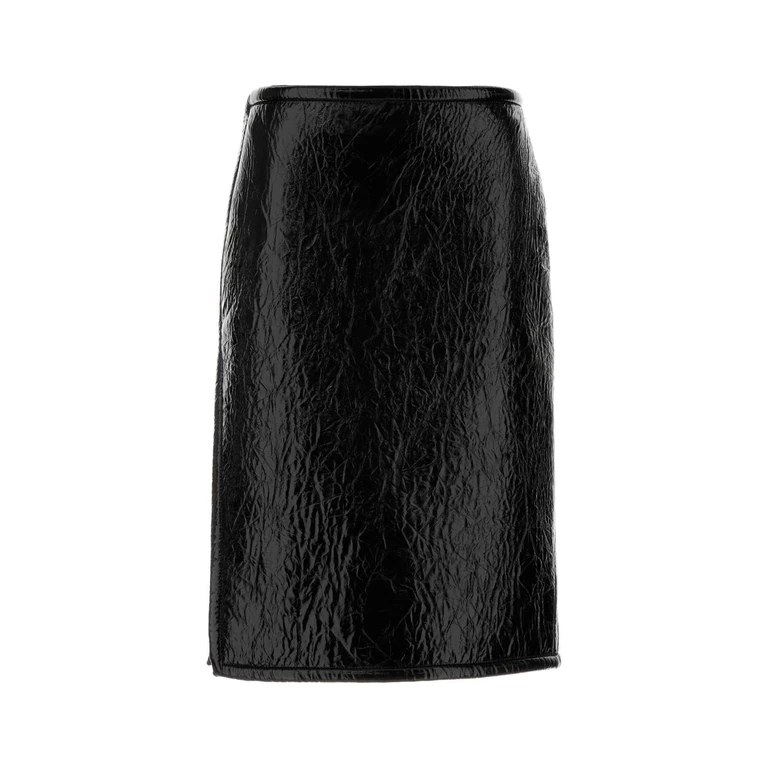 Gucci Black Leather Skirt Nero Gonne - Women