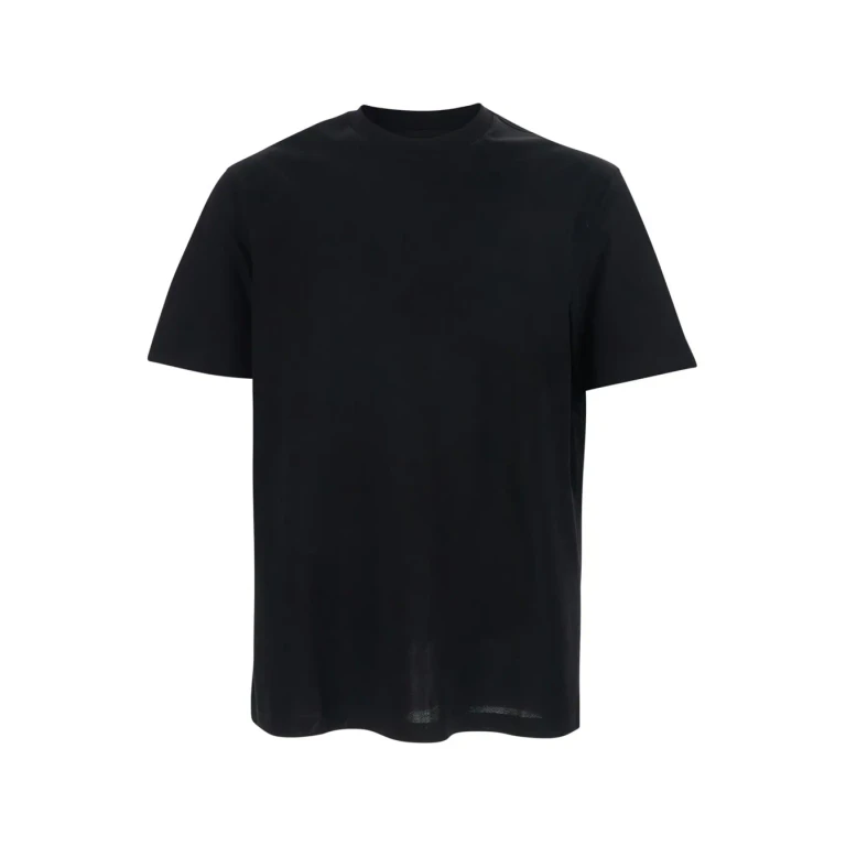 Emporio Armani Black Crew Neck T-shirt With Tone-on-tone Logo On The Front In Cotton For Men