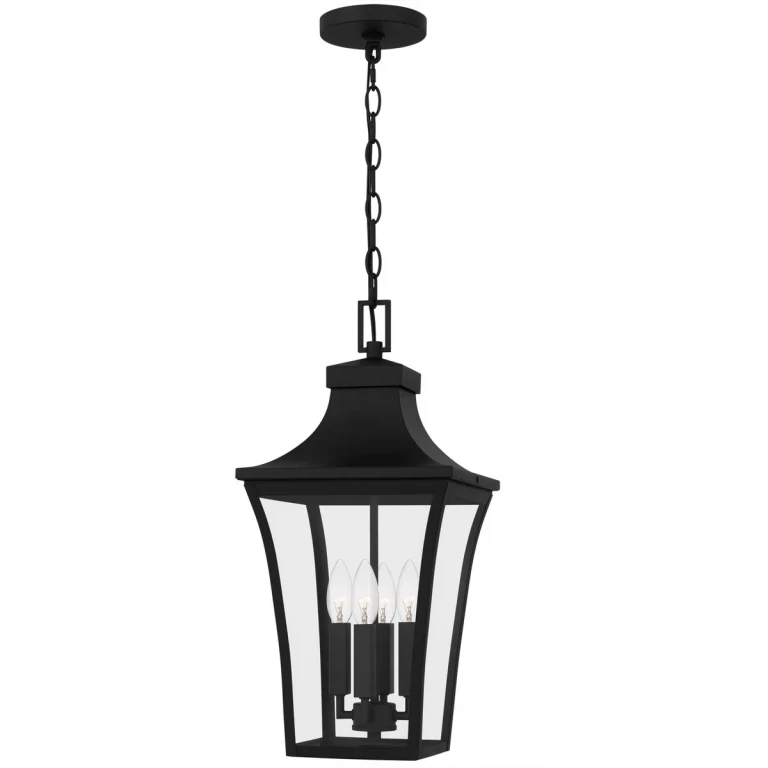 Earth Black Outdoor Hanging Lantern from the Quentin Collection