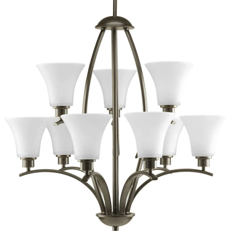 Antique Bronze Nine Light Chandelier from the Joy Collection