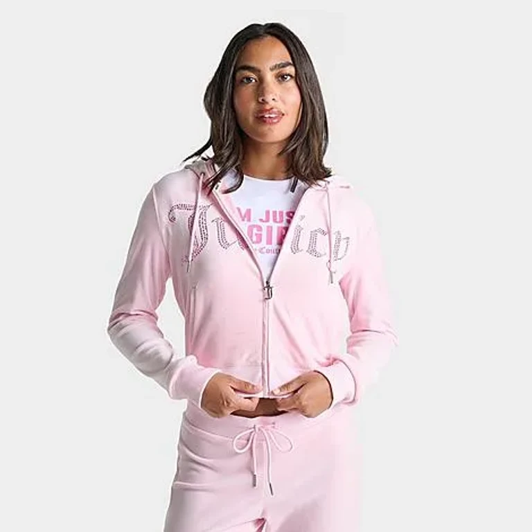 Juicy Couture Women's Bling Front Hoodie in Soft Yellow Size: XS