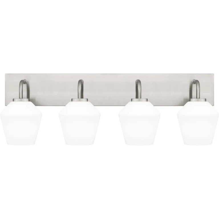 Brushed Nickel Four Light Bath from the Nielson Collection