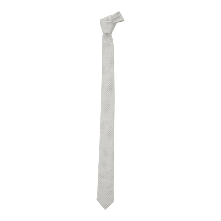 Emporio Armani Tie 5.5 Cm - White Silk Tie For Men