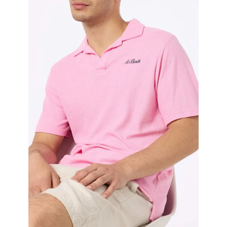 MC2 Saint Barth Jeremy Pink Terry Polo Shirt