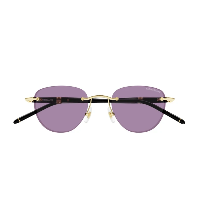 Montblanc Mb0412s Linea Meisterstuck 002 Gold Black Violet Sunglasses