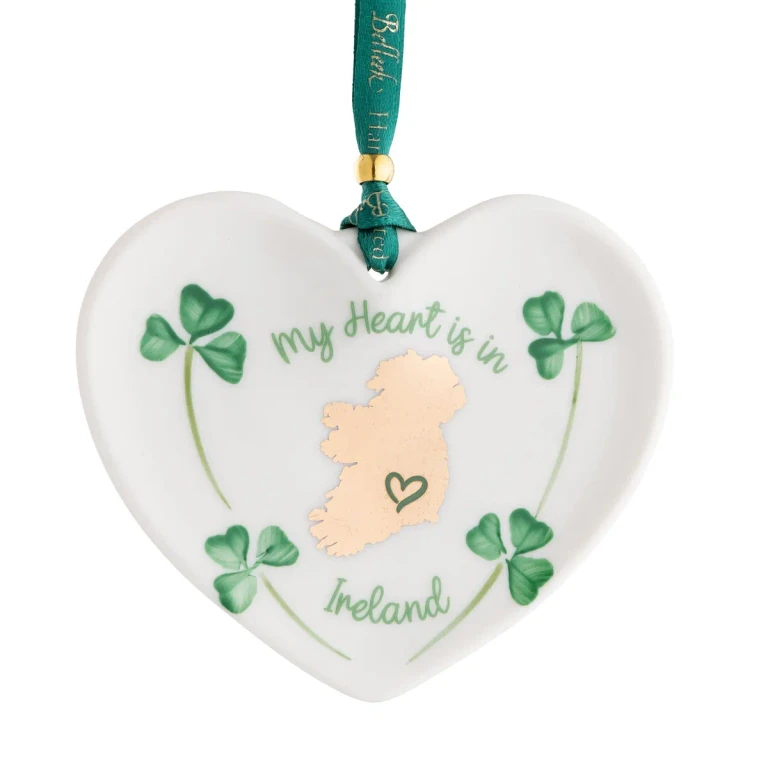 Belleek Classic My Heart is in Ireland Hanging Ornament