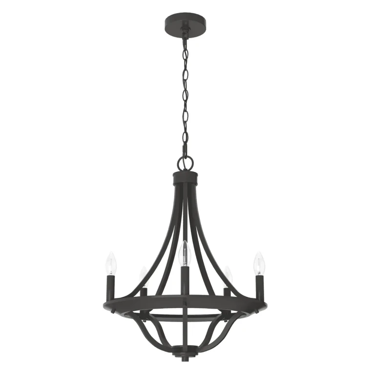 Noble Bronze Five Light Chandelier from the Perch Point Collection