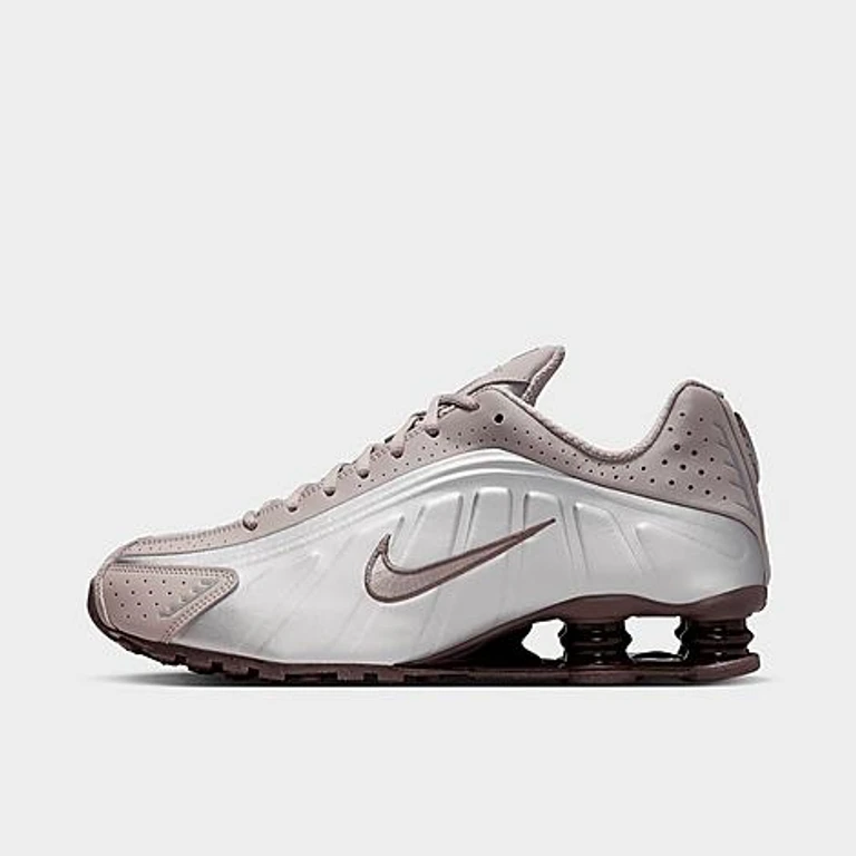 Nike Men's Shox R4 Casual Shoes in Cave Stone/College Grey/Baroque Brown Size: 7.0