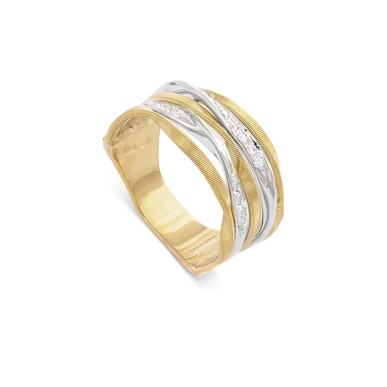 Marco Bicego 18K Yellow Gold Marrakech Onde Diamond Multirow Ring