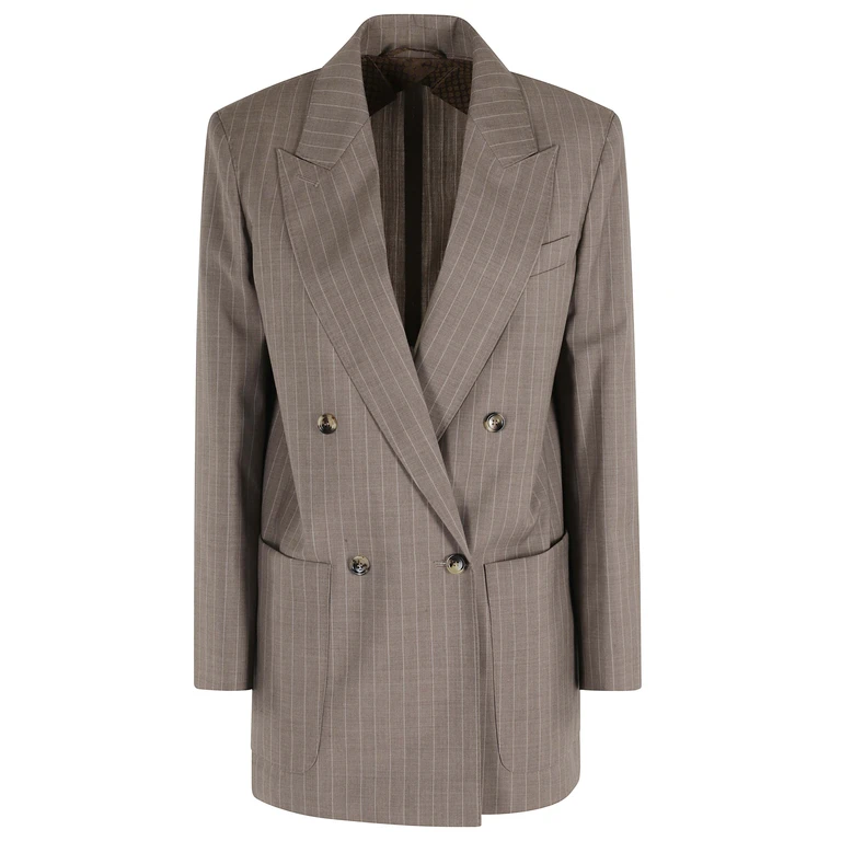 Max Mara Acciaio Brown Lana Vergine; Fodera Viscosa. Blazer - Women