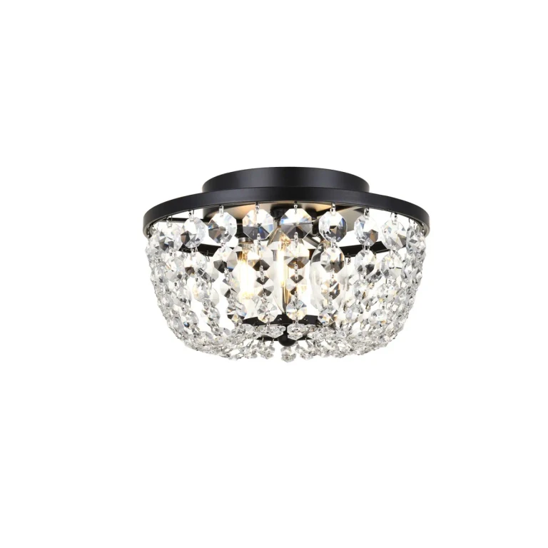 Black Three Light Flush Mount from the Cora Collection