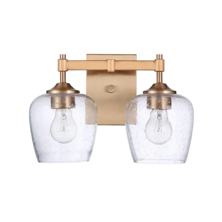 Stellen 2-Light Bathroom Vanity Light in Satin Brass