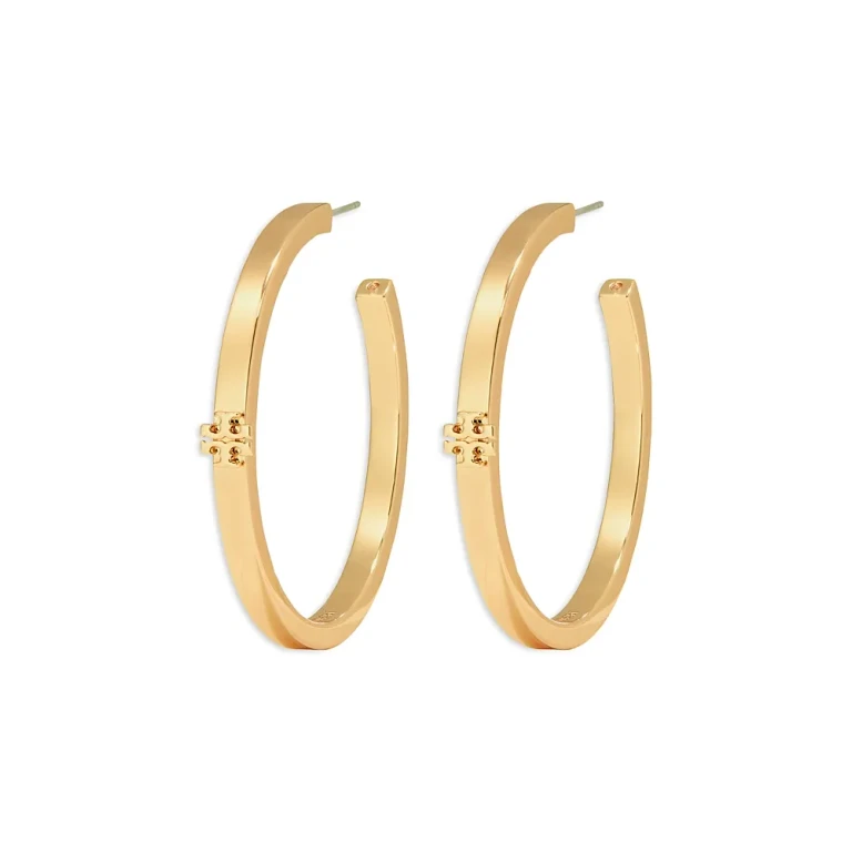 Tory Burch Kira Thin Icon Hoop Earrings