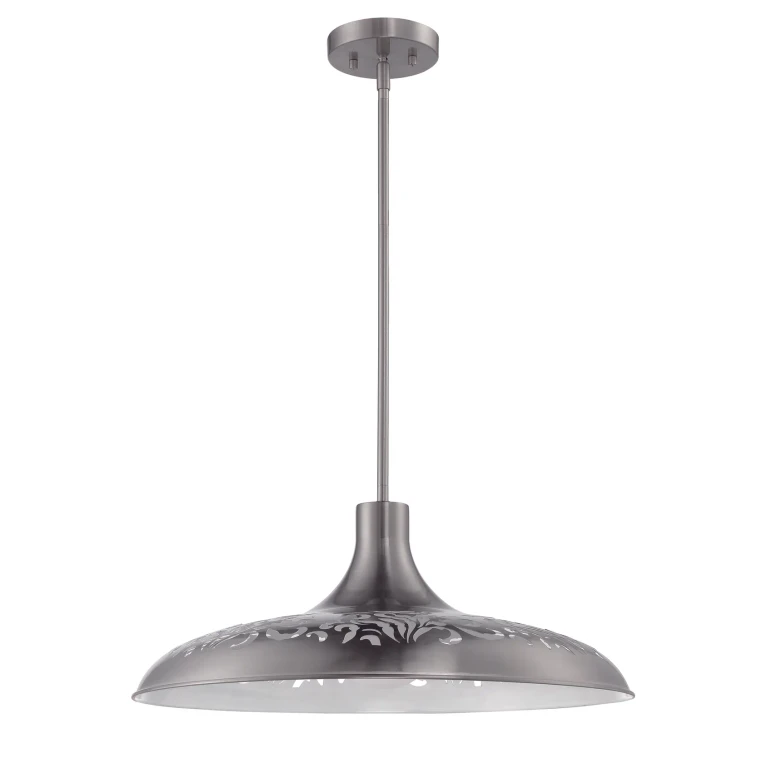 Brushed Polished Nickel One Light Pendant from the Pendant Collection