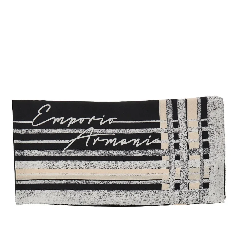 Emporio Armani 品牌印花真丝围巾