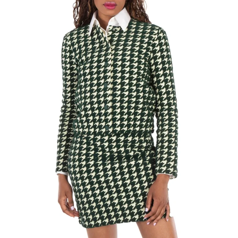 Burberry Houndstooth Cotton-Blend Cardigan