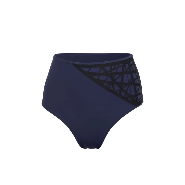 Lillian High Waisted Bikini Bottom Navy