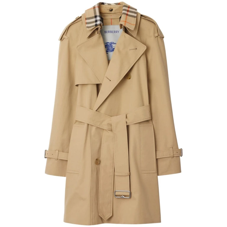 Burberry Short Gabardine Belted Trench Coat