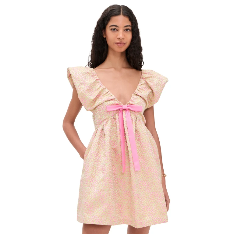 endless rose Jacquard Mini Dress Pink/Green L
