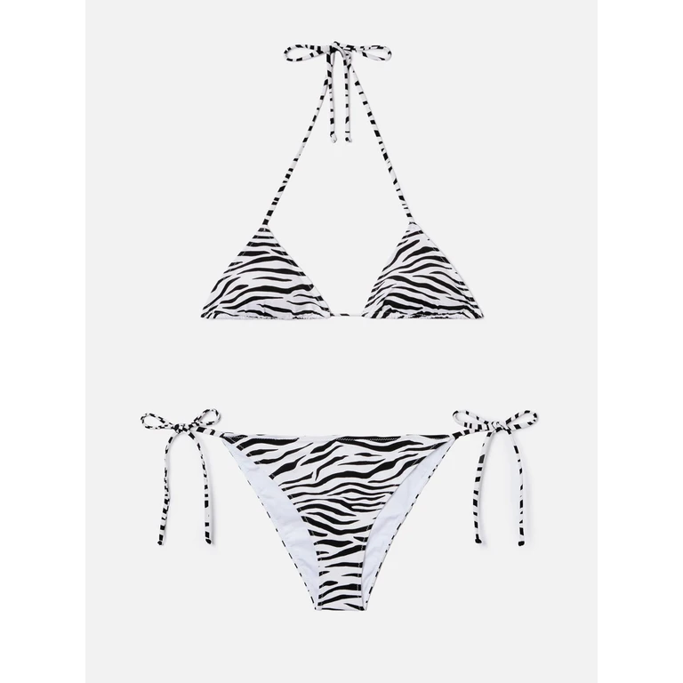 Mc2 Saint Barth Leah Teen Black And White Zebra Print Bikini