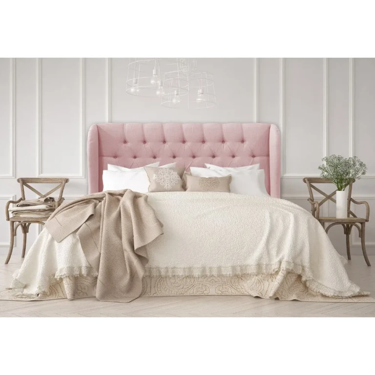 Jaclyn Blush Sloped Wingback King Headboard - Skyline Furniture