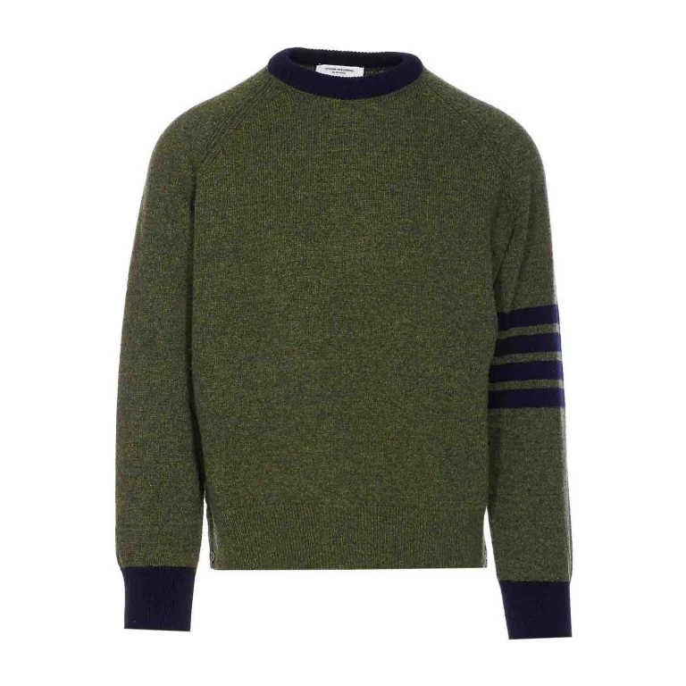Thom Browne Pull Col Rond - Vert
