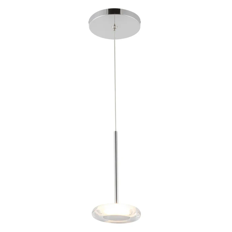 Chrome Clear Glass LED Pendant from the Stephord Collection
