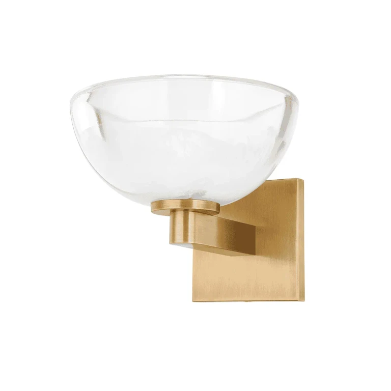 Patina Brass One Light Wall Sconce from the Valen Collection