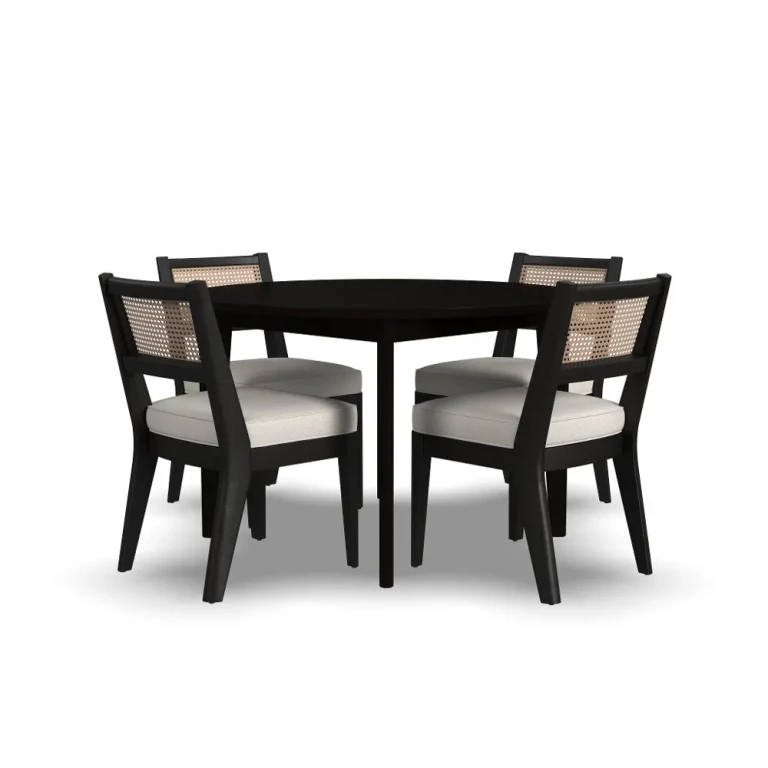 Brentwood Black Round Table and 4 Chairs