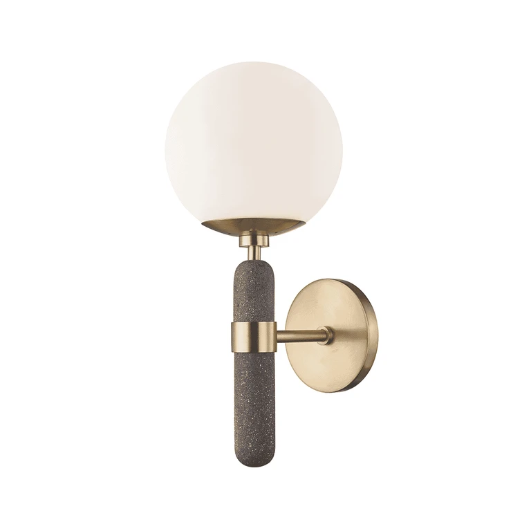 Aged Brass One Light Wall Sconce from the Brielle Collection