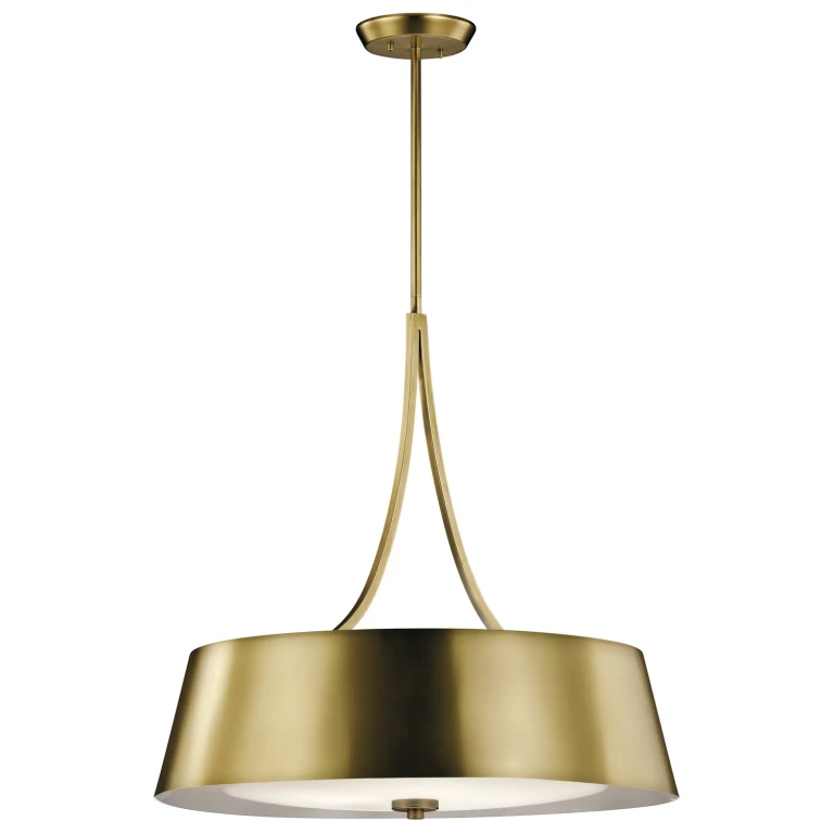 Natural Brass Four Light Chandelier from the Maclain Collection