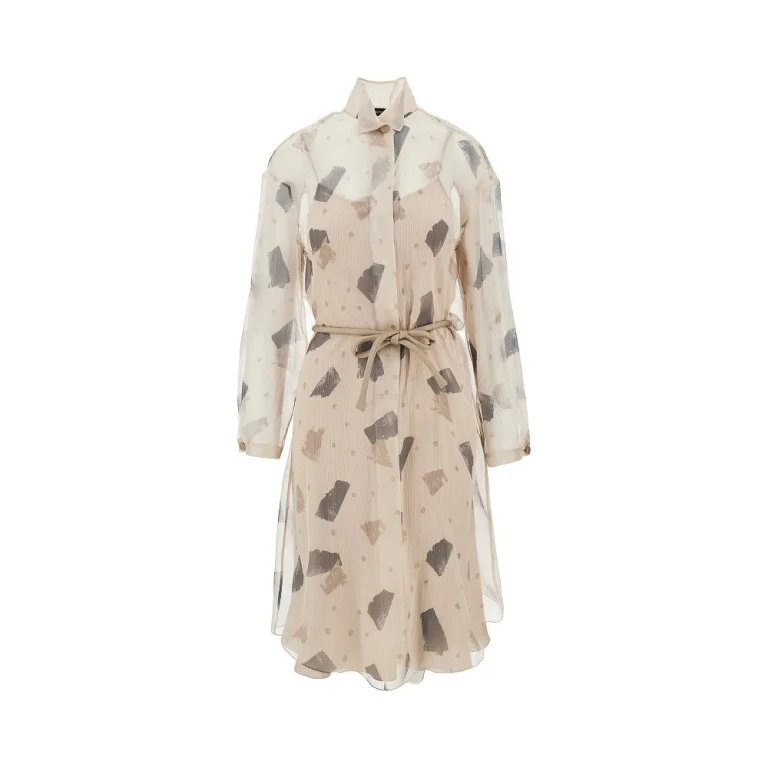 EMPORIO ARMANI Silk creponne shirt dress Woman 40