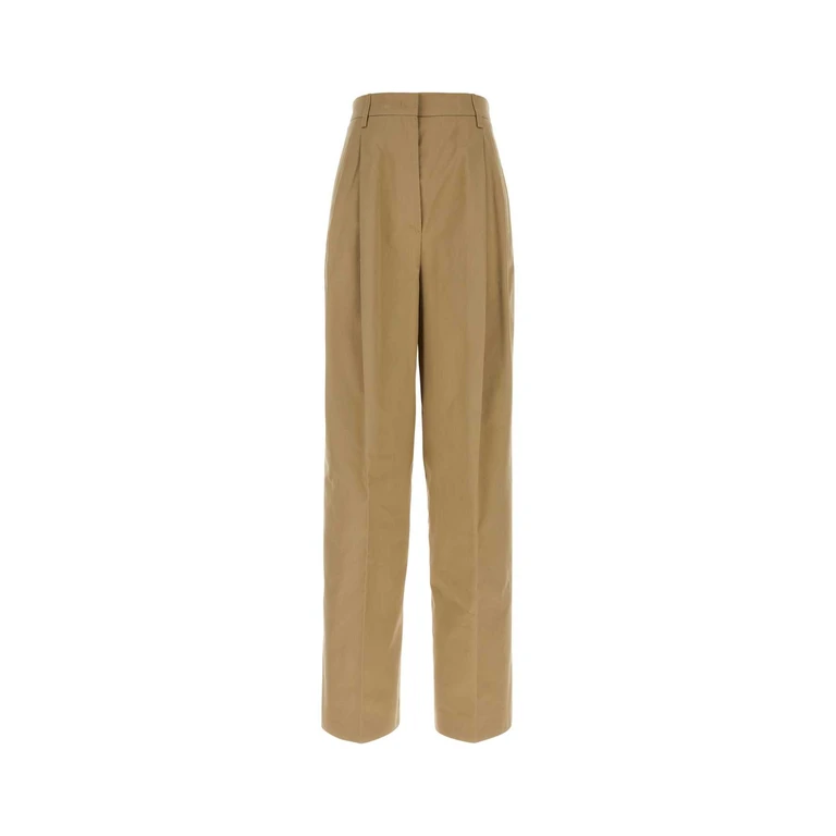Camel Cotton Pant Kaki Exterior: Pantaloni - Women